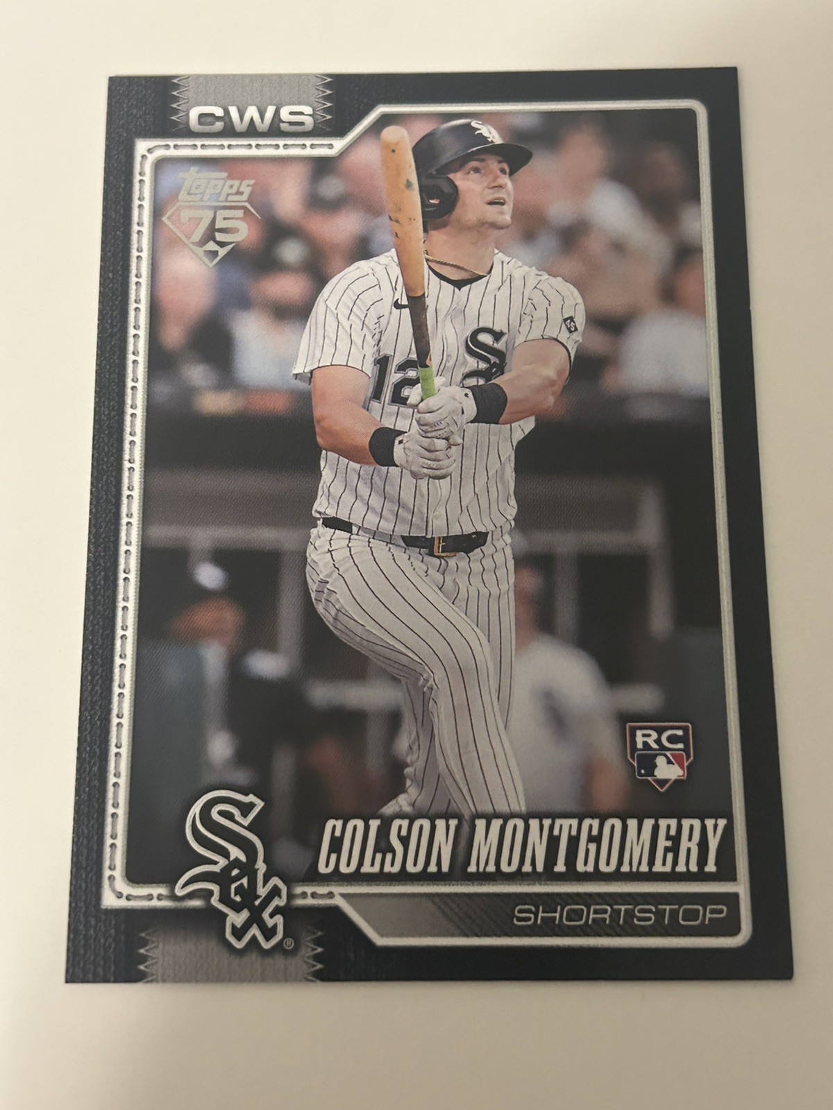 2026 Topps Series One #157 Colson Montgomery RC Black Border #/75 White Sox
