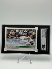 2022 Topps Holiday CJ Abrams HW112 RC Candy Cane Sleeve SSSP Code 821 SGC 10