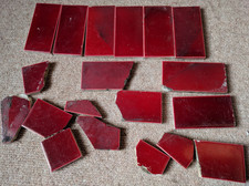 Victorian / Edwardian Red Glazed Fireplace Hearth Tiles Reclaimed