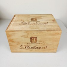 Caja de vino de madera de colección con tapa deslizable acanalada Finca Flichman Dedicado Argentina
