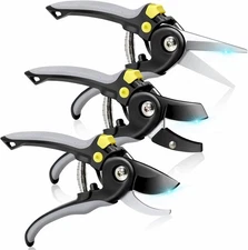 Jardineer Pruning Shears for Gardening, 3Pack Stainless Steel Garden Shears Set 
