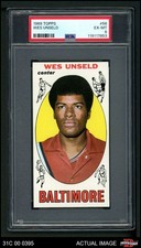 1969 Topps #56 Wes Unseld Bullets (Wizards) RC HOF Louisville  PSA 6 - EX/MT