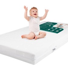 Breathable Crib Mattress, Dual-Sided, Memory Foam, Waterproof, Removable and ...