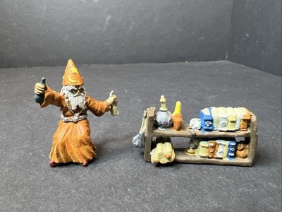 Grenadier SS06 (b&c) Conjuring Sorcerer Seated On Stool Plus Shelves w Books