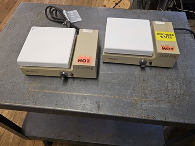 Thermolyne Nuova II Hot Plate Lot of 2 Laboratory Ceramic Top Adjustable Heat