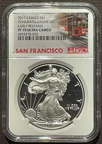 2017-S $1 SILVER AMERICAN EAGLE Congratulations Set NGC PF70 Early Releases 7265