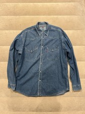 Vintage Levi  s Men  s XL Blue Long Sleeve Pearl Snap Shirt
