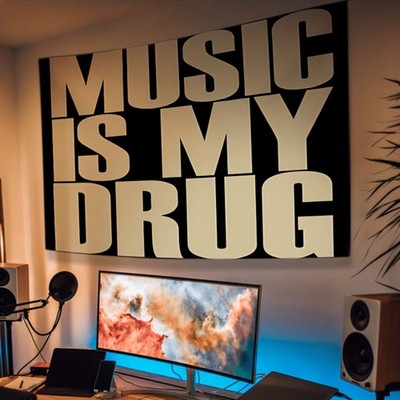 1pc Creative Aesthetic MUSIC IS MY DRUG Music Quote Tapestry Wall Hanging  Vibra