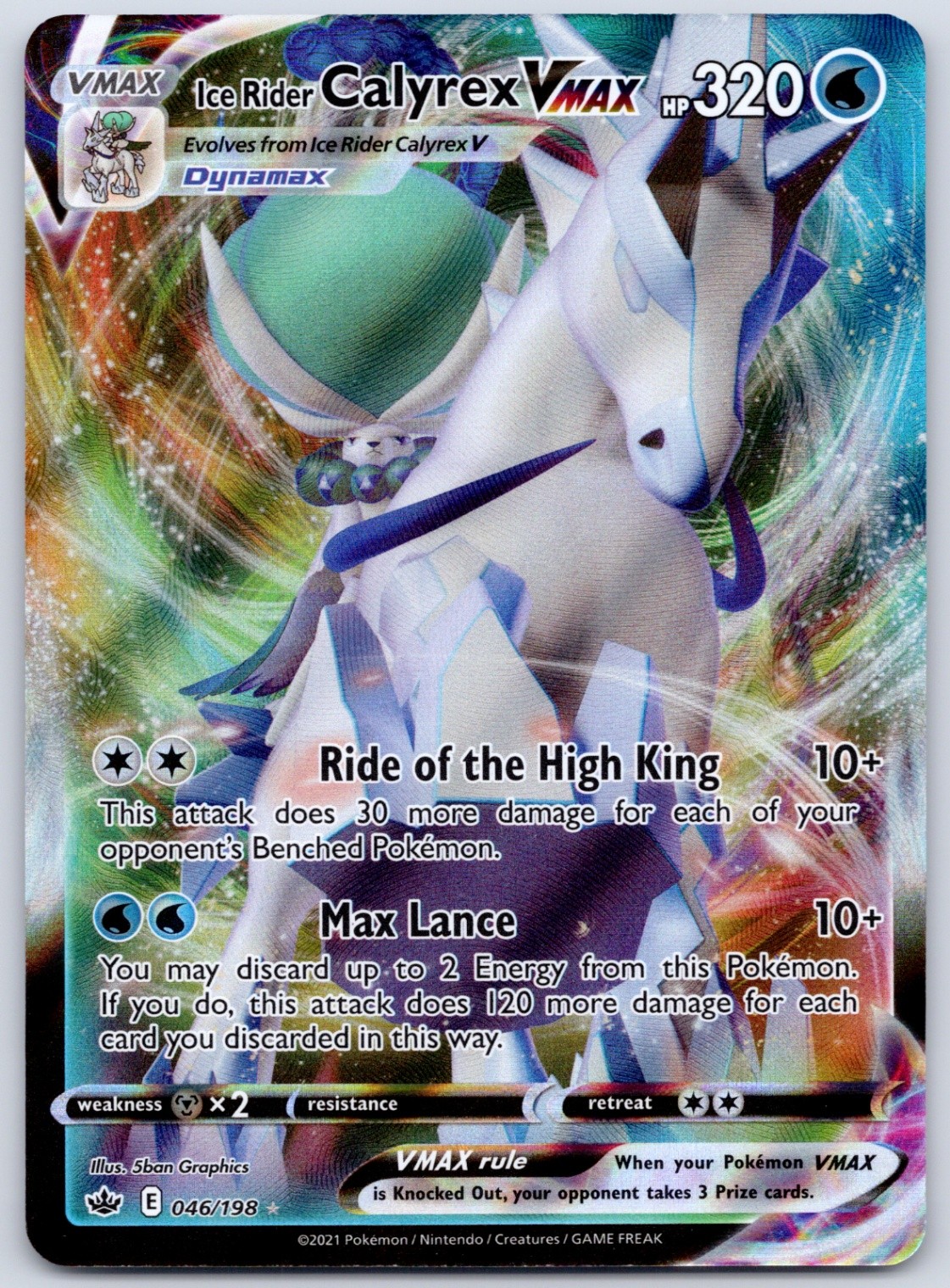 Ice Rider Calyrex VMAX 046/198 (NM) - SWSH06: Chilling Reign - Pokemon TCG