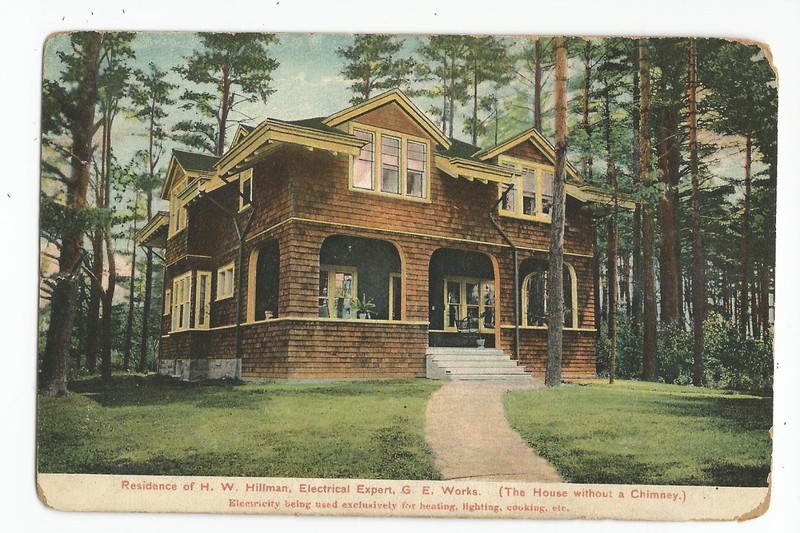 Postcard: Hillman Electrical Residence, Schenectady, New York - GE Works; energy