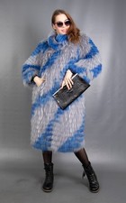 17955 NEW AMAZING REAL SILVER FOX COAT FUR JACKET LONG PELZ BEAUTIFUL SIZE M