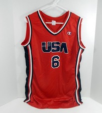 1990s Team USA Basketball #6 Game Issued Red Jersey 22 DP51427