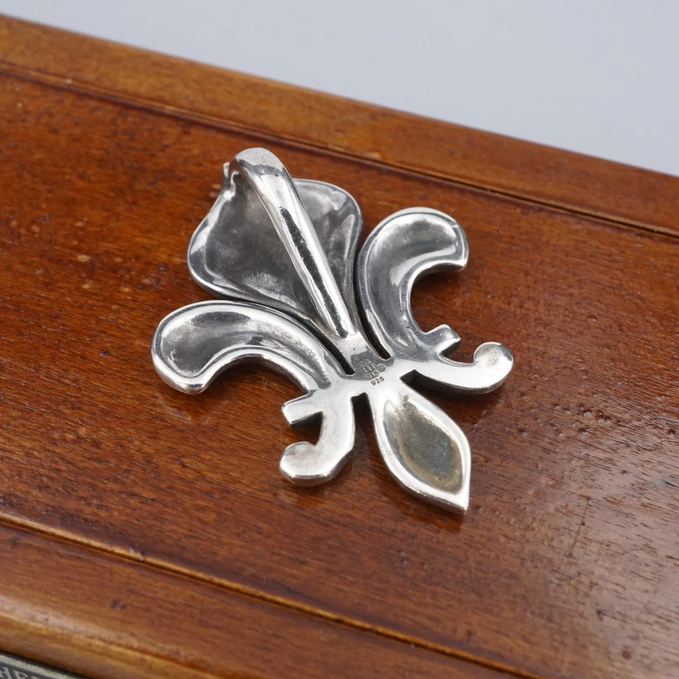 Colgante James Avery Fleur De Lis Plata de Ley Grande 1.4" Raro Retirado PS2251 Foto 2 de 4