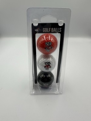 Team Golf Wisconsin Badgers Set Of 3 Golf Balls New With Packaging