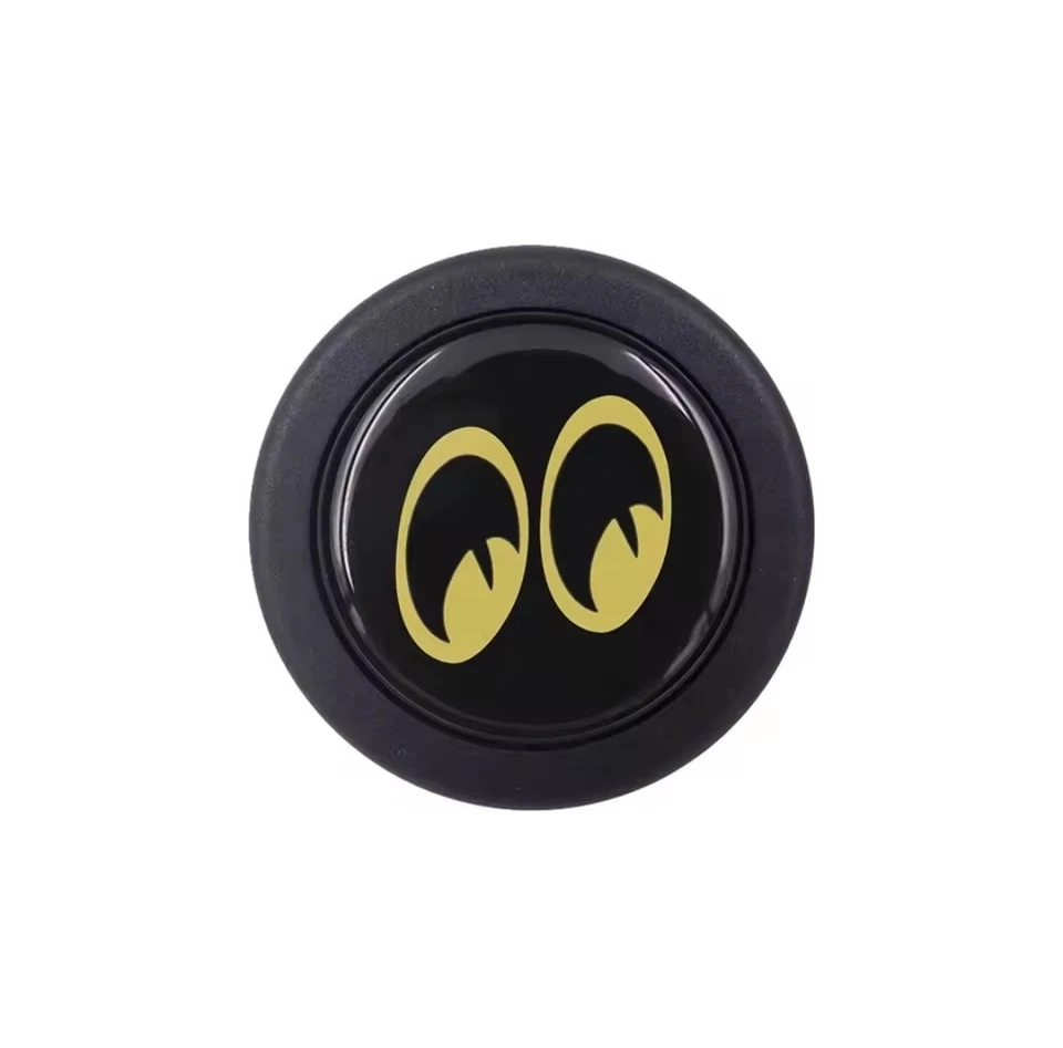 Botón de cuerno Mooneyes Área-1 Yokohama Japón JDM: logotipo de ojo dorado Foto 3 de 4