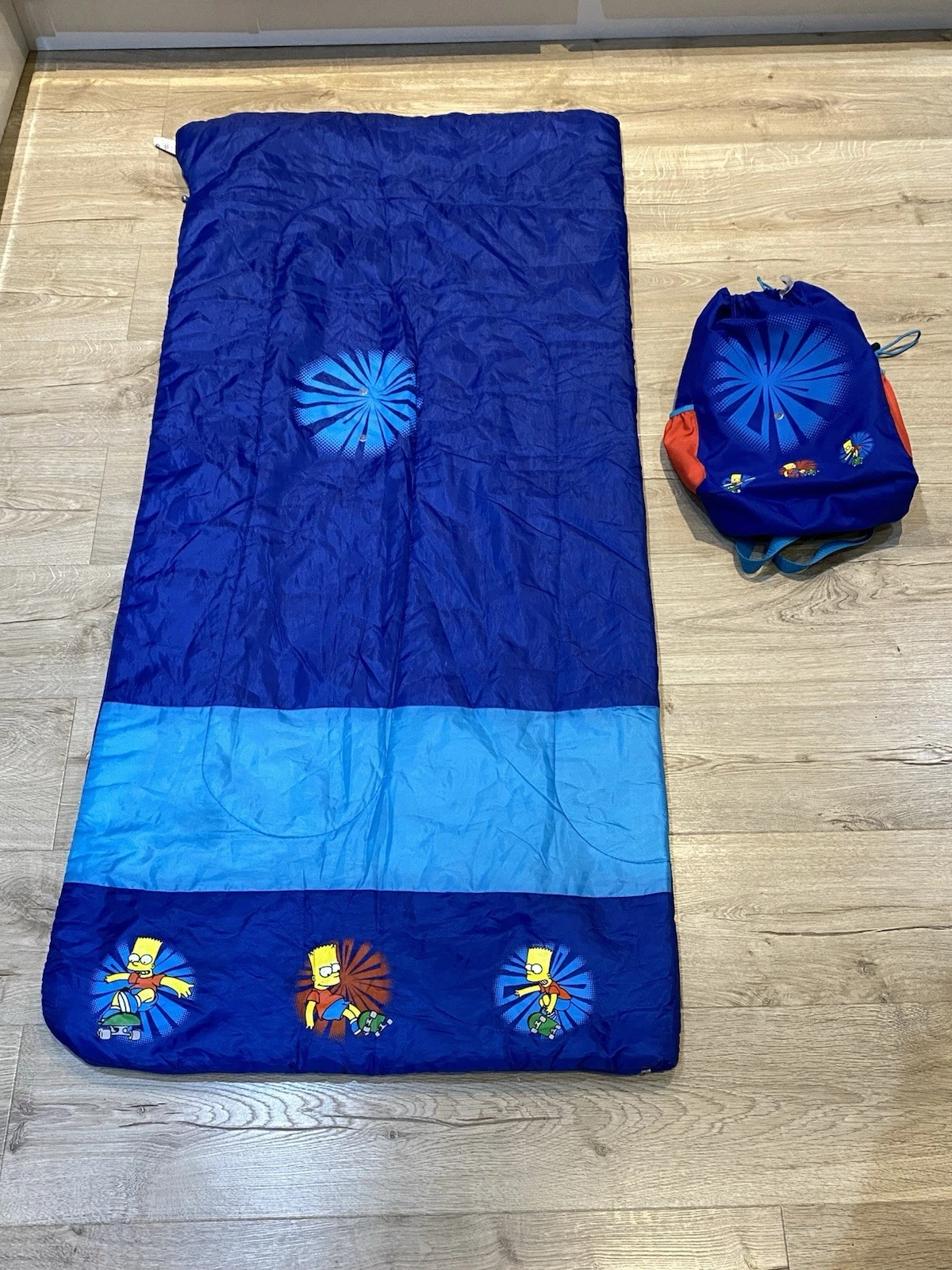 Bart Simpson Kids Sleeping Bag & Backpack Vintage Blue The Simpson’s