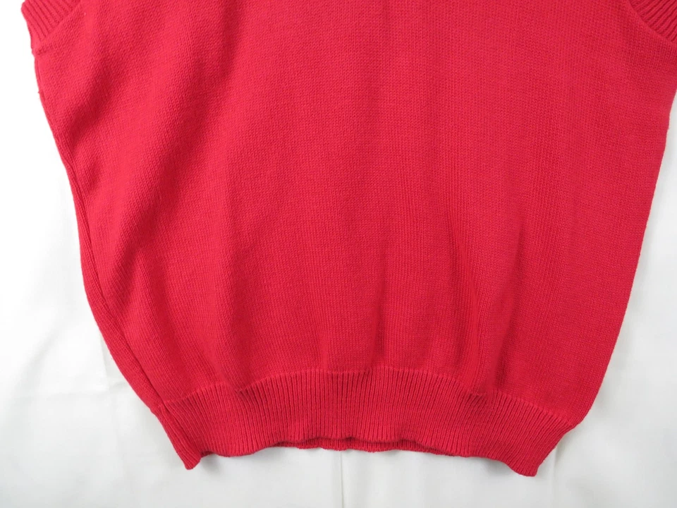 Vintage USA NWT Size L Tracker boat Bradford Marine Red Sweater Vest Cardigan - Image 2 of 4
