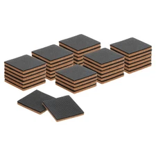 36 Pcs 1 5/8" Square Felt & EVA Furniture Pads, Floor Protectors, Brown+Black