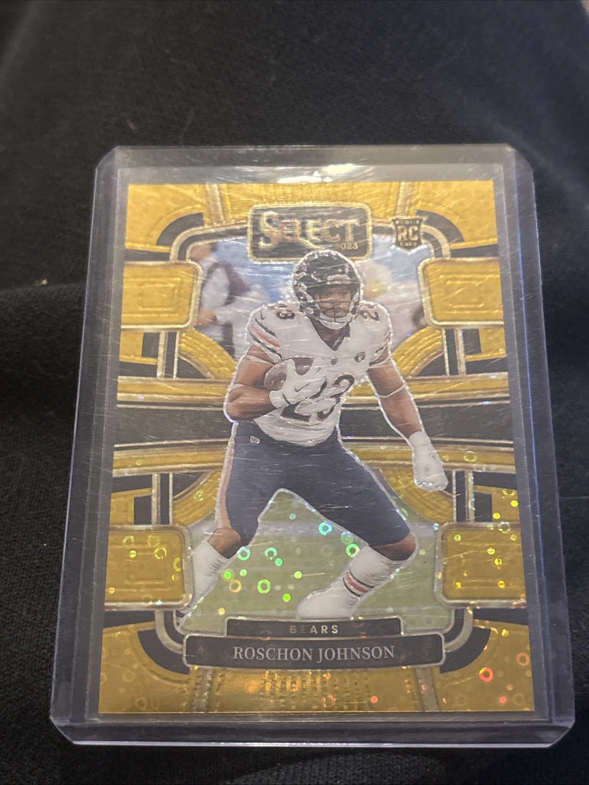 2023 Panini Select - Concourse Roschon Johnson #19 Gold Disco Prizm /10 (RC)