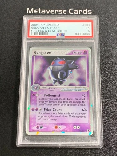 2004 Pokemon EX Gengar EX 108/112 Holo Fire Red&Leaf Green PSA5