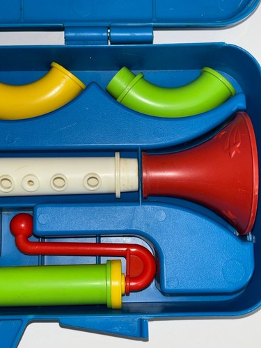 Vintage Fisher Price Crazy Combo Horn Set im Koffer 604, komplett, 1984 - Bild 5 von 7
