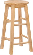 Natural Barstool with round Seat, 24-Inch