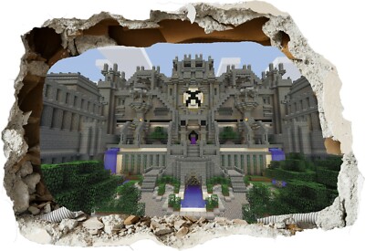 Spiel Schloss Mine Schlafzimmer 3D zerschlagen Wand Ansicht Aufkleber Poster Handwerk Abziehbild Z614