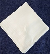 Vintage Men's Cotton Monogrammed Handkerchief White D Set of 3 Brand New