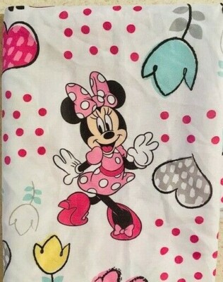 Vintage Disney Minnie Mouse Crib Flat Sheet for Babies Toddlers