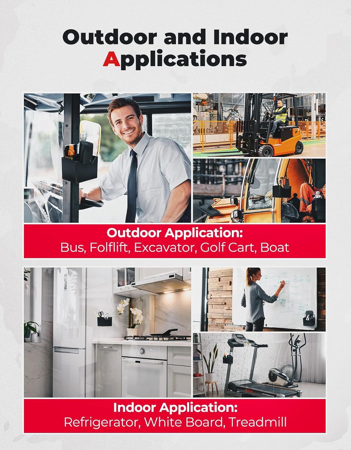 Magnetic Cup Holder, Magnetic Storage Organizer Caddy for Forklifts, Tractors, T