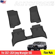 Floor Mats Cargo Liners Carpets For 2021-2025 Jeep Wrangler 4xe All Weather Tpe