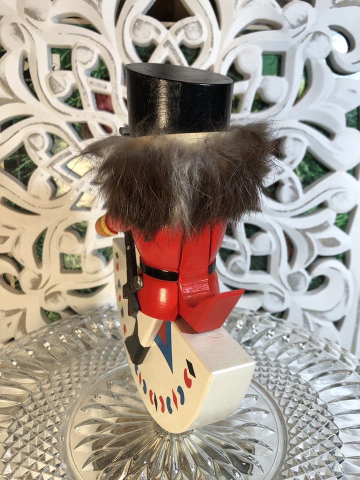 ZUBER Nutcracker Christmas Wooden Toy Soldier On Rocking Horse Germany