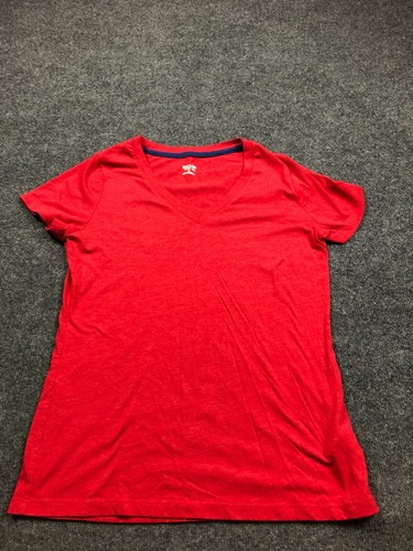 Mossimo V-Neck T-Shirt Red Women's Size 