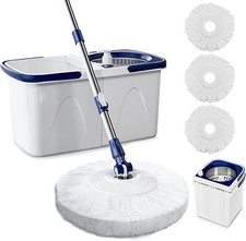 Spin Mop and Bucket with Wringer Set Two-Detachable Bucket Design Mop System