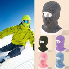 Winter Ski Mask 1 Hole Knitted Skull Balaclava Beanie Hat Men Outdoor Sports Cap