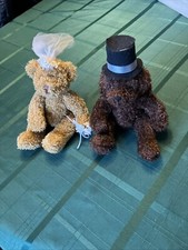 Rare Vintage Pair Russ Berrie 6 Brown Dog Honey Brown Bear Great Pair, Plush