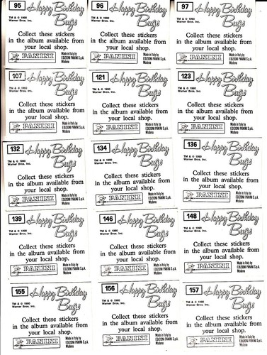 1990 PANINI HAPPY BIRTHDAY BUGS 55 STICKERS LOT NO DUPS. - Picture 7 of 8