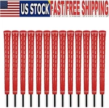 13Pcs Golf Grips Tour Wrap Golf Club Grip Anti Slip Rubber Standard Midsize Red