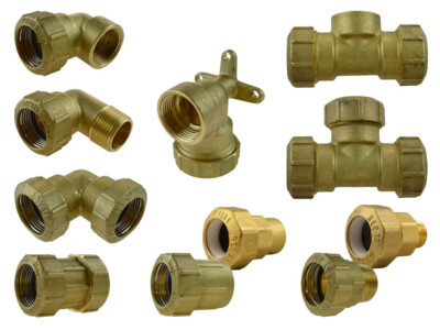 Messing Fitting Verschraubung für PE Rohr, DVGW Trinkwasser, Klemmverbinder