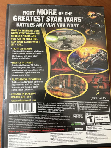 Star Wars Battlefront II PC, CD-ROM, 2005) Game 4 Discs W/Case No Manual EUC - Picture 2 of 3