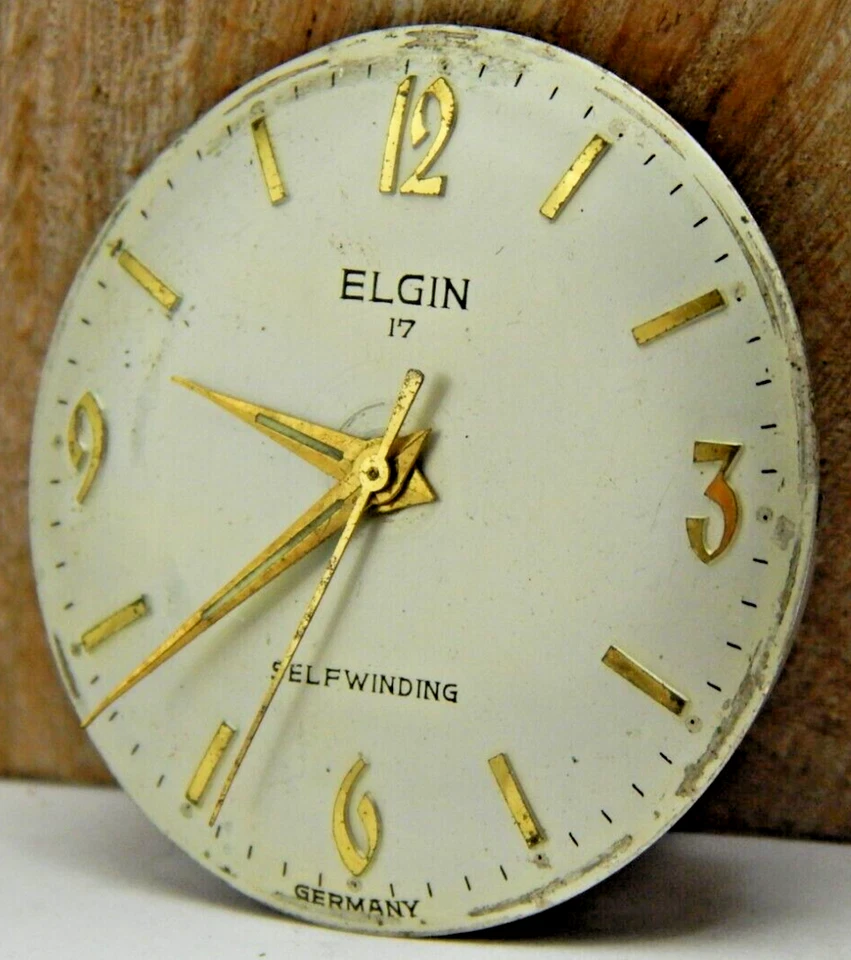 Vintage Elgin 756 PUW 1260 automatic men's wrist watch movement w/ dial & hands - Image 4 of 4