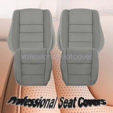 For 2008-2012 Honda Accord Driver Passenger Bottom Top Leather Seat Cover Gray