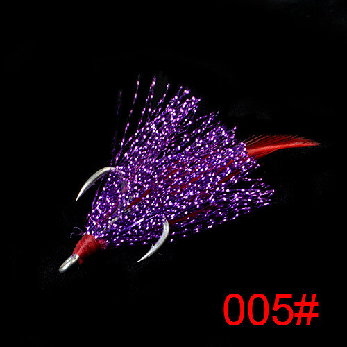 10 Stück starke Drillingshaken mit mehrfarbiger Feder Angelhaken Größe 2#-6# - Bild 17 von 20