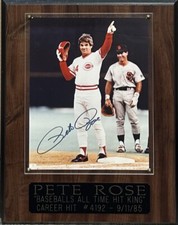 Pete Rose Signed 8x10 Framed Hit King Photo Plaque Reds Autograph Goldin COA