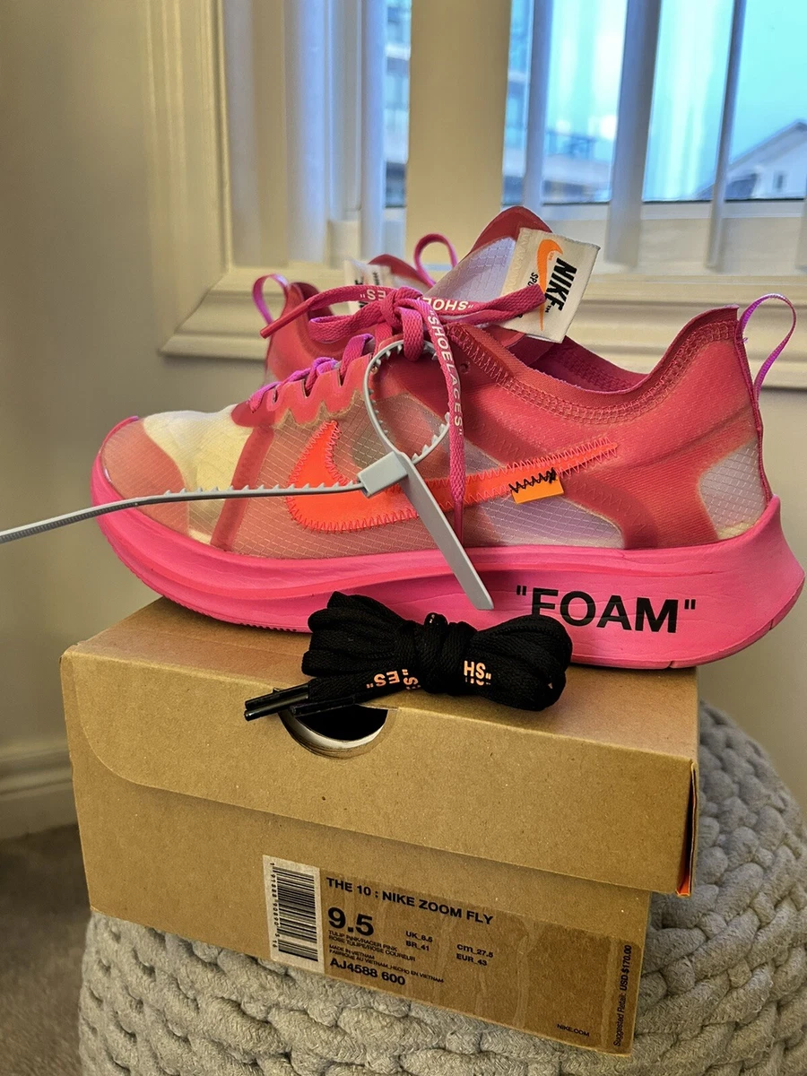 Nike zoom fly cheap off white tulip pink