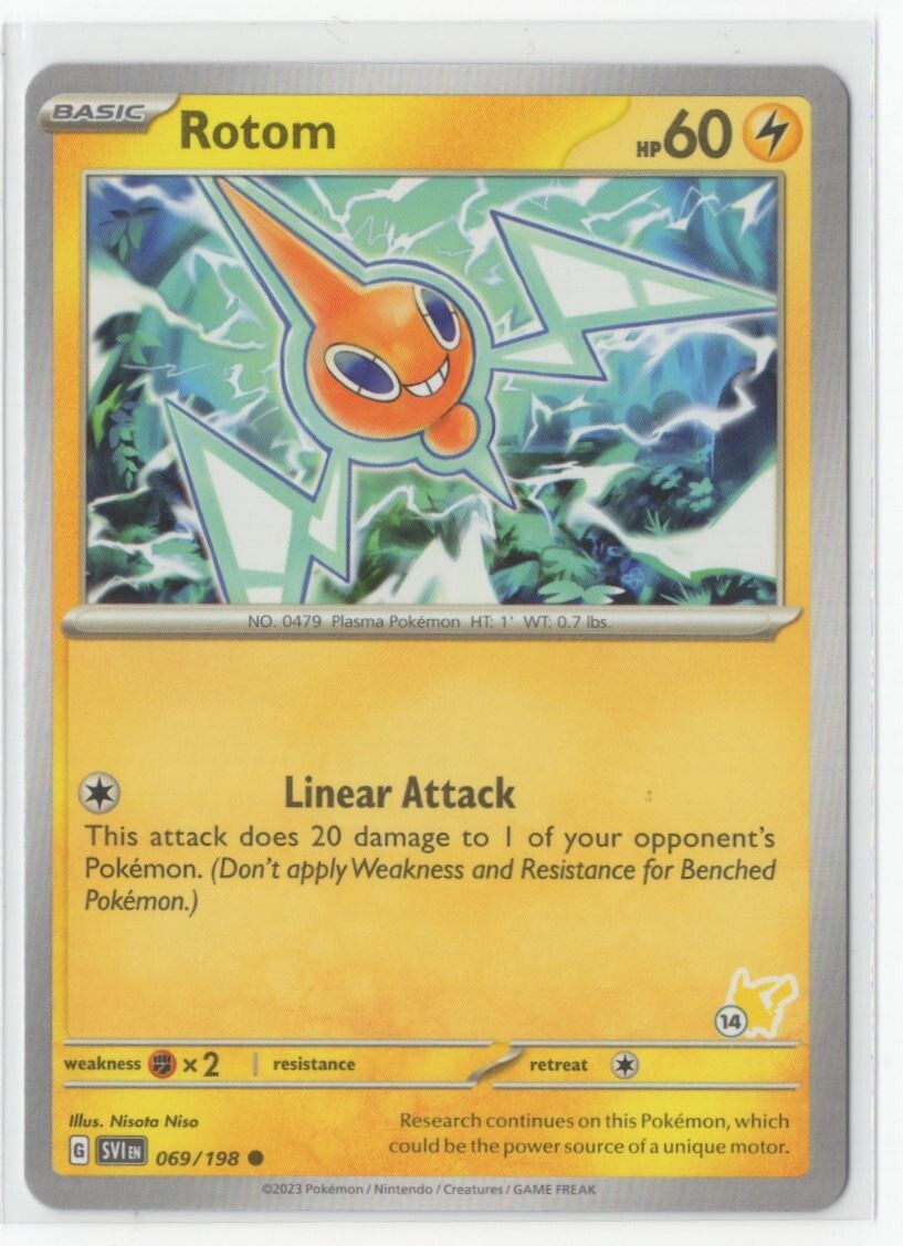 Pokemon Scarlet & Violet 069/198 Rotom Pikachu Stamp #14