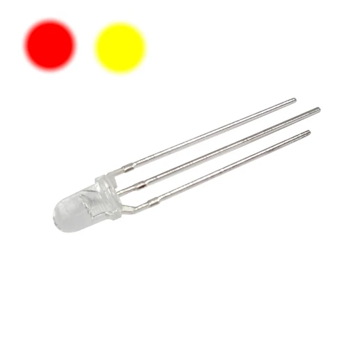 10 Stück 3/5mm DUO Leds, mehrfarbig Bi Color 3-Pin Leuchtdioden Led Gehäuse KLAR