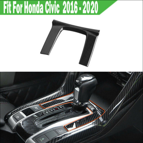 Gear Shifters For Honda Civic Carbon Fiber Black Gear Shift Knob Cover For 2016-2021 Honda Civic Sedan - Self-Adhesive Trim Automatic Shift Knob Cover 2016-2021 - Foto 10