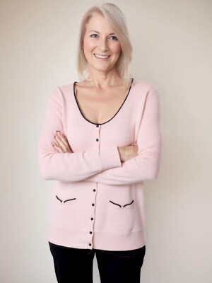 Women's H&M pale pink cardigan Size M UK