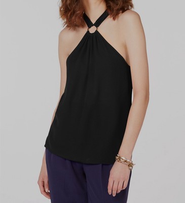 black halter top shirt